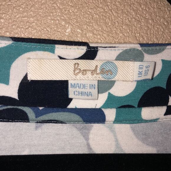 Boden Professional Boho Hippie Girlie Blue Green Rhinestone Collar Midi Dress 6 - Picture 5 of 9